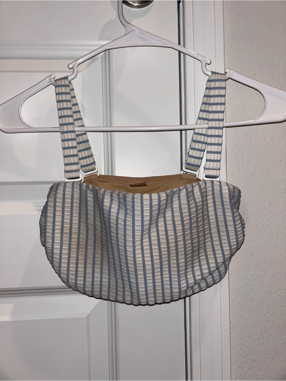 Striped Blue and White Bikini Top — Women’s Swimwear